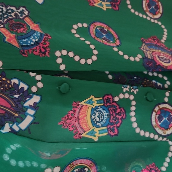 Vintage 80s Diane Freis Georgette Pleated Skirt Set - Picture 17 of 17